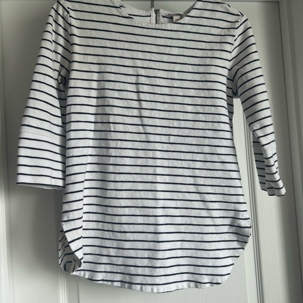Striped White and Black Top